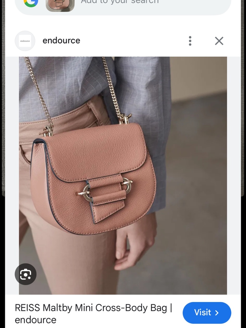 Reiss Women's Leather Saddle Crossbody Bag - Dusty Pink